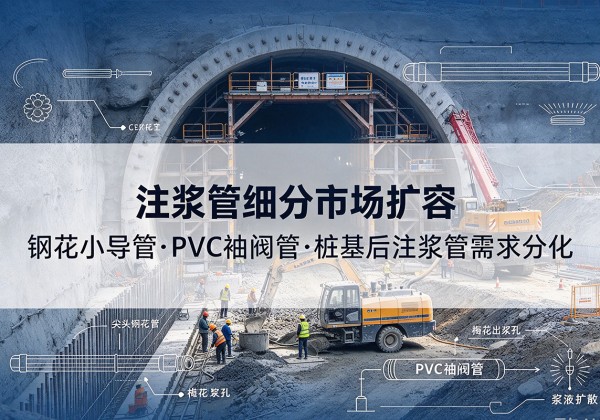白水注浆管细分市场扩容，隧道钢花小导管、PVC 袖阀管、桩基后注浆管需求分化